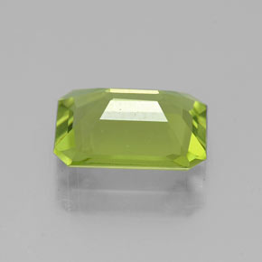 Peridoto verde natural de 1,83 ct, corte esmeralda, VVS