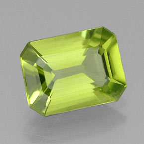 Peridoto verde natural de 1,93 ct, corte esmeralda, VS-SI