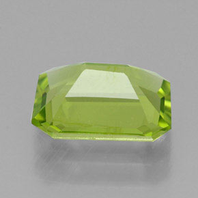 Peridoto verde natural de 1,93 ct, corte esmeralda, VS-SI