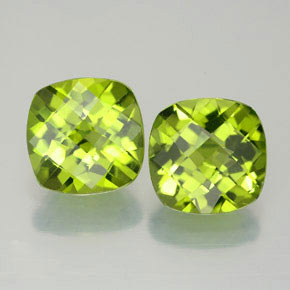 Gemas de peridoto verde natural de  ct, corte cojín, VVS-VS