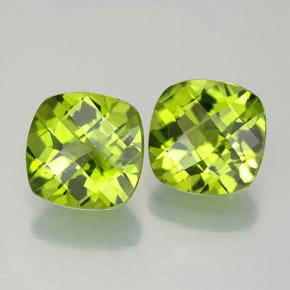Gemas de peridoto verde natural de  ct, corte cojín, VVS-VS