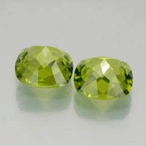 Gemas de peridoto verde natural de  ct, corte cojín, VVS-VS