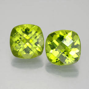 Gemas de peridoto verde natural de  ct, corte cojín, VVS-VS