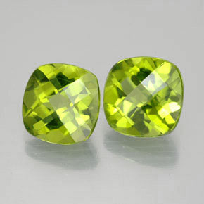 Gemas de peridoto verde natural de  ct, corte cojín, VVS-VS