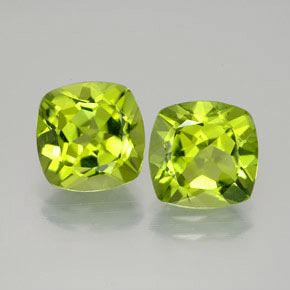 Gemas de peridoto verde natural de  ct, corte cojín, VVS-VS