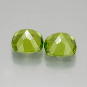 Gemas de peridoto verde natural de  ct, corte cojín, VVS-VS