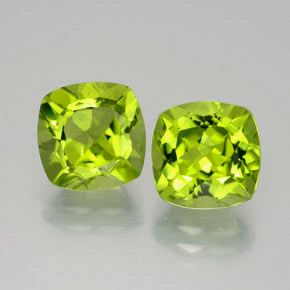 Gemas de peridoto verde natural de  ct, corte cojín, VVS-VS