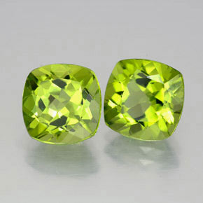 Gemas de peridoto verde natural de  ct, corte cojín, VVS-VS