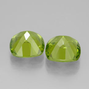 Gemas de peridoto verde natural de  ct, corte cojín, VVS-VS