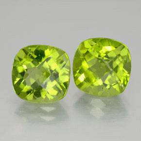 Gemas de peridoto verde natural de  ct, corte cojín, VVS-VS