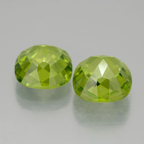 Gemas de peridoto verde natural de  ct, corte cojín, VVS-VS