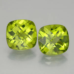 Gemas de peridoto verde natural de  ct, corte cojín, VVS-VS