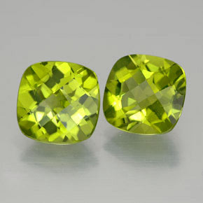 Gemas de peridoto verde natural de  ct, corte cojín, VVS-VS