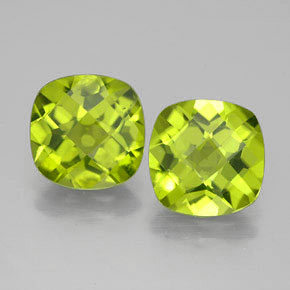 Gemas de peridoto verde natural de  ct, corte cojín, VVS-VS
