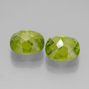 Gemas de peridoto verde natural de  ct, corte cojín, VVS-VS