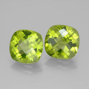 Gemas de peridoto verde natural de  ct, corte cojín, VVS-VS