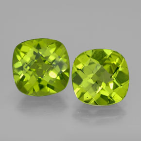 Gemas de peridoto verde natural de  ct, corte cojín, VVS-VS