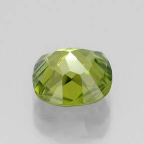Peridoto verde natural de 2,33 ct, corte cojín, VVS