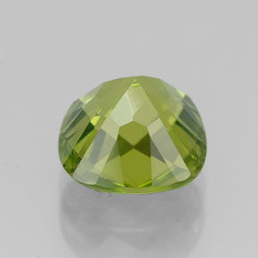 Peridoto verde natural de 2,42 ct, corte cojín, VS