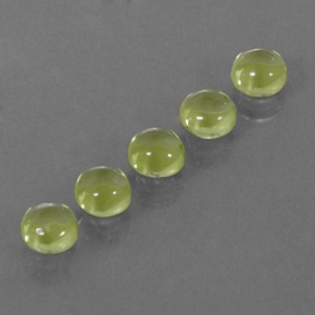 Gemas de peridoto verde natural de  ct, corte redondo, transparente