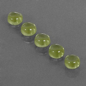 Gemas de peridoto verde natural de  ct, corte redondo, transparente