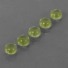 Gemas de peridoto verde natural de  ct, corte redondo, transparente