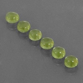 Gemas de peridoto verde natural de  ct, corte redondo, transparente