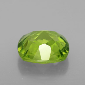 Peridoto verde natural de 2,50 ct, corte cojín, VS
