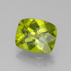 Peridoto verde natural de 3,17 ct, corte cojín, VS