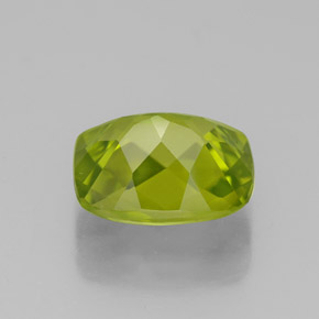 Peridoto verde natural de 3,17 ct, corte cojín, VS