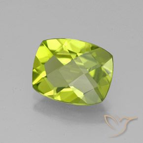 Peridoto Verde amarillento natural de 2.58 ct, Forma Cojín, VS