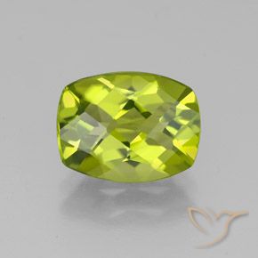 2.50ct Natural Verde amarillento Peridoto, Forma Cojín, VS