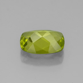 Peridoto verde natural de 1,87 ct, corte cojín, VS
