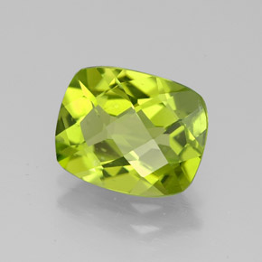 Peridoto verde natural de 3,03 ct, corte cojín, VS