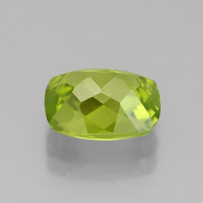 Peridoto verde natural de 3,03 ct, corte cojín, VS