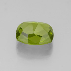 Peridoto verde natural de 2,44 ct, corte cojín, VS-SI