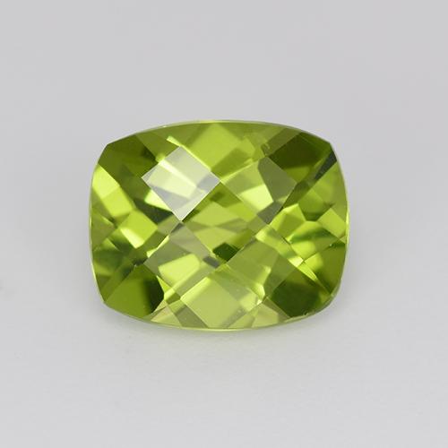 Peridoto verde natural de 2,94 ct, corte cojín, VS
