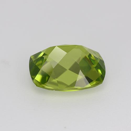 Peridoto verde natural de 2,94 ct, corte cojín, VS
