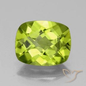 Peridoto verde natural de 2,73 ct, corte cojín, VS