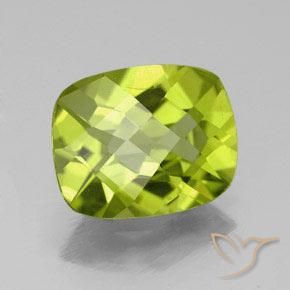 Peridoto verde natural de 2,73 ct, corte cojín, VS