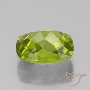 Peridoto verde natural de 2,73 ct, corte cojín, VS