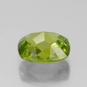 Peridoto verde natural de 2,82 ct, corte cojín, VVS-VS
