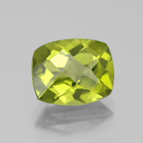 Peridoto verde natural de 3,00 ct, corte cojín, VS
