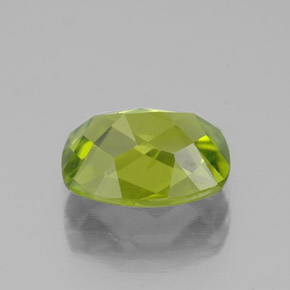 Peridoto verde natural de 2,50 ct, corte cojín, VS