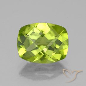2.60ct Natural Verde vivo Peridoto, Forma Cojín, VS