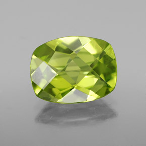 Peridoto verde natural de 2,09 ct, corte cojín, VVS-VS