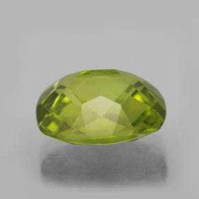 Peridoto verde natural de 3,16 ct, corte cojín, VS