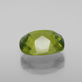 Peridoto verde natural de 2,88 ct, corte cojín, VS