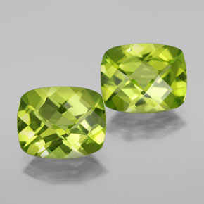 Gemas de peridoto verde natural de  ct, corte cojín, VS