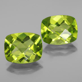 Gemas de peridoto verde natural de  ct, corte cojín, VS-SI